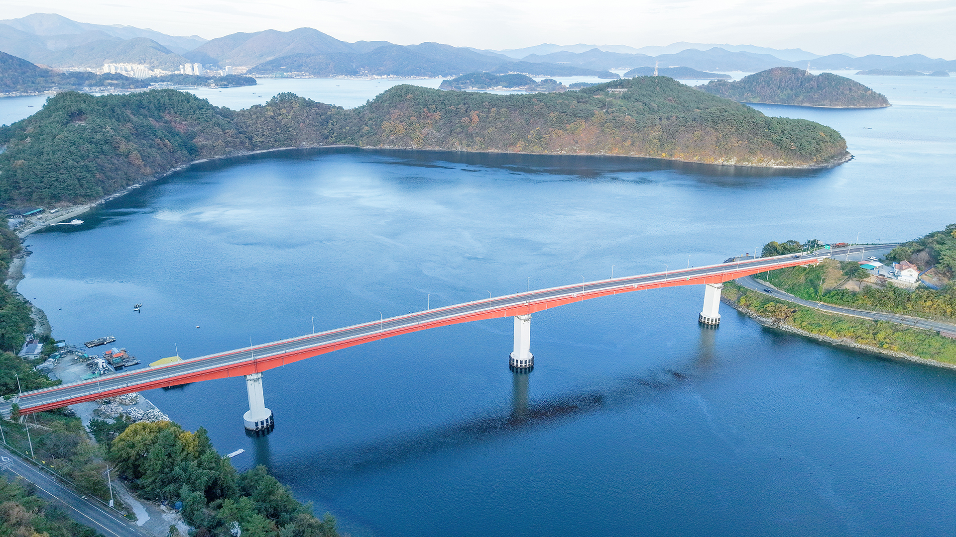 동진대교와 달뜨는 비오리